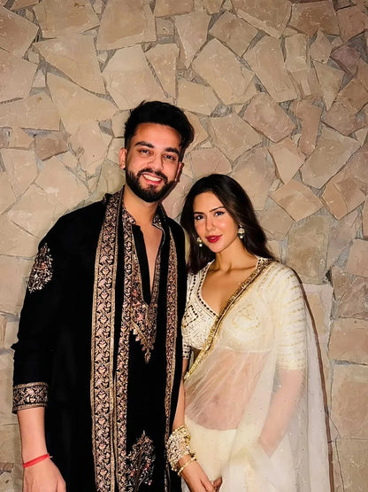 German Thread Adition Kurta pyjama With Dupatta
