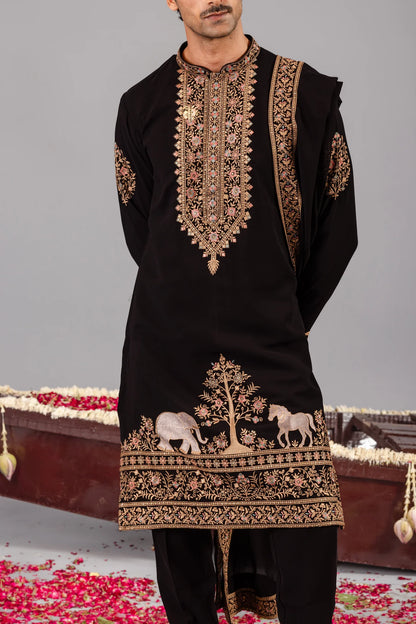 German Thread Adition Kurta pyjama With Dupatta