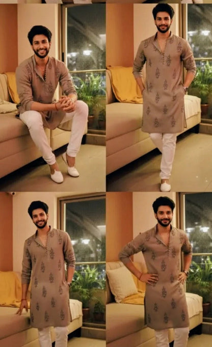 Moss Chanderi handloom Power Paisley Kurta Set